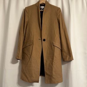 Chic Tan Overcoat with Button Detail
